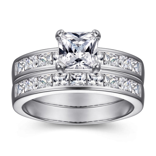 Anillo de Plata Esterlina para Mujer con Circonita Simulada