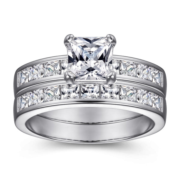 Anillo de Plata Esterlina para Mujer con Circonita Simulada