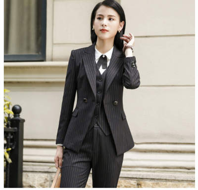 Uniforme Profesional Rayas Cuello V - Delantal de Trabajo Elegante - Image 14