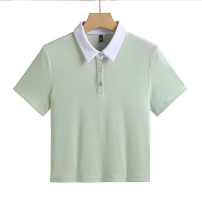 Short Cintura Alta Contrastado Slim Fit Algodón Stretch - Image 8
