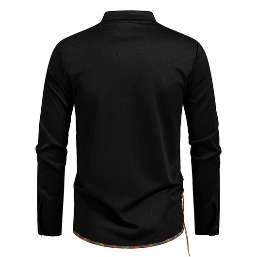 Camiseta Manga Larga con Cuello Alzado y Cordones para Hombre - Image 13