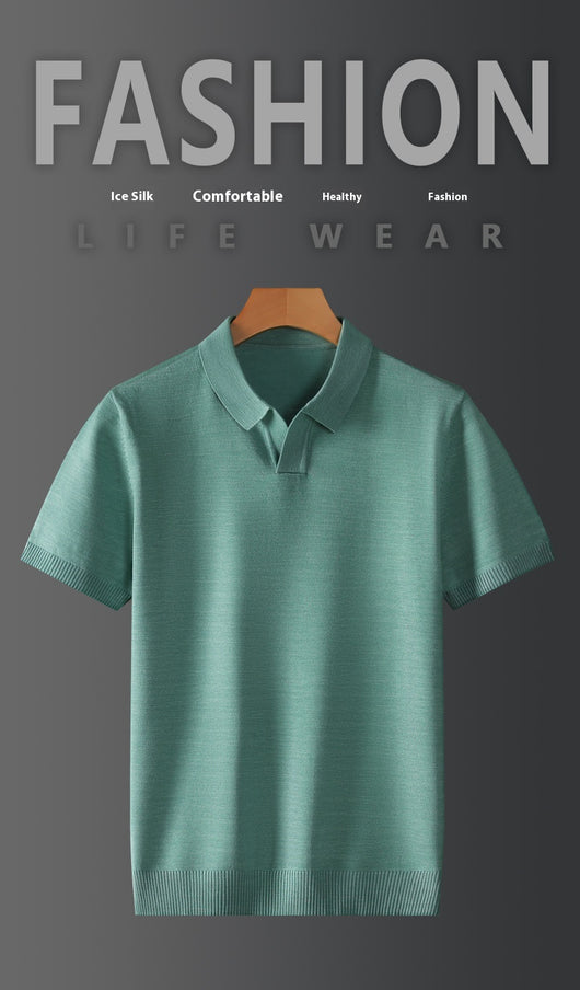 Polo Manga Corta Hombre Moderno para Otoño Invierno - Image 7