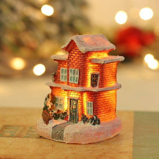 Adorno Navideño Casa de Nieve Luminosa con Resina Brillante - Image 8