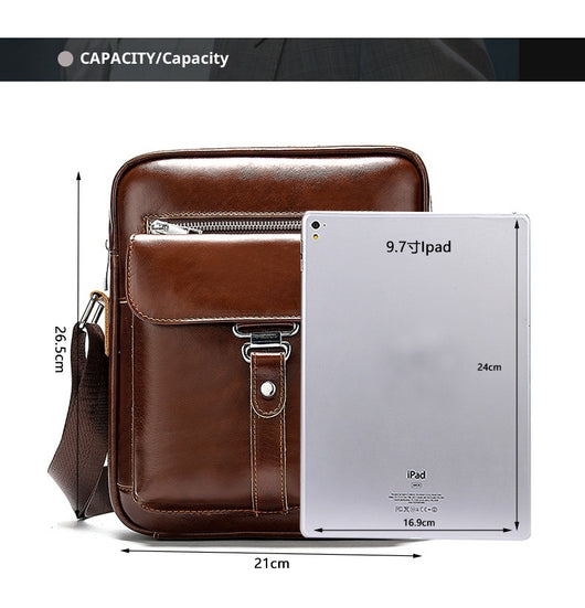 Bolso Mensajero de Cuero Vintage para Hombre - Piel Vacuna Premium - Image 10