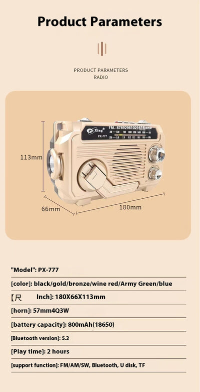 Radio Portátil Solar con Altavoz Bluetooth para Aventuras al Aire Libre - Image 13