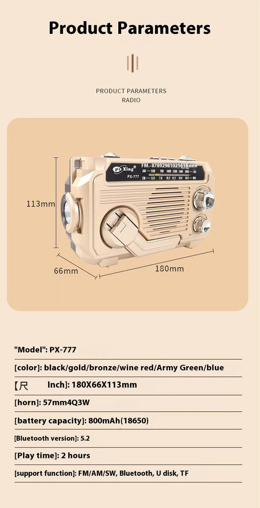 Radio Portátil Solar con Altavoz Bluetooth para Aventuras al Aire Libre - Image 13