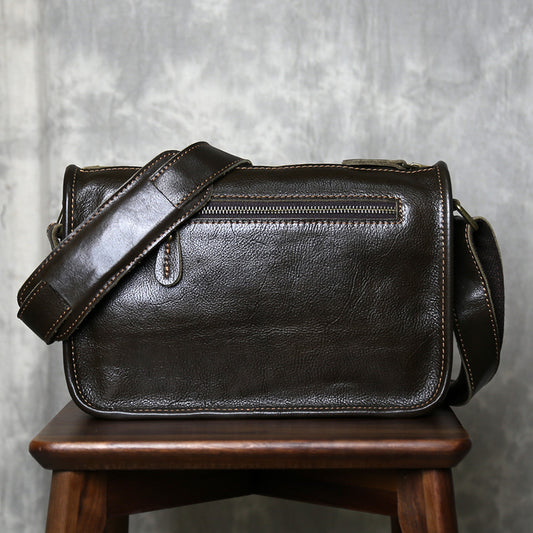 Bolsa Bandolera de Cuero Genuino para Hombre Hecha a Mano - Image 2