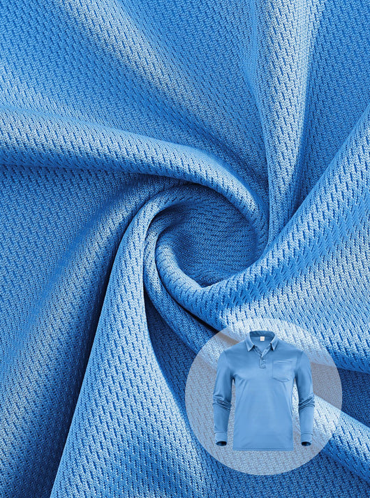 Polo Manga Larga Secado Rápido Color Sólido para Hombre - Image 12