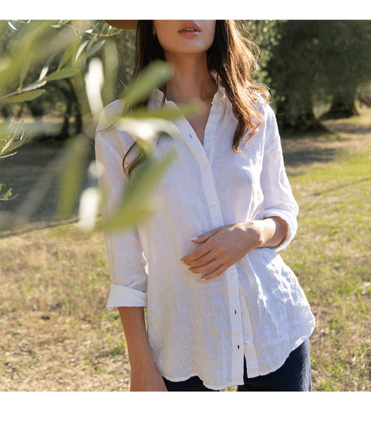 Cardigan Slim Fit de Lino y Algodón - Blusa Casual Elegante para Mujer - Image 15