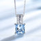 Simple Rectangle Nano Emerald Verde Necklace 925 Azul Woman