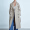 Abrigo Trench Vintage Cruzado para Mujer - Largo Sobre la Rodilla
