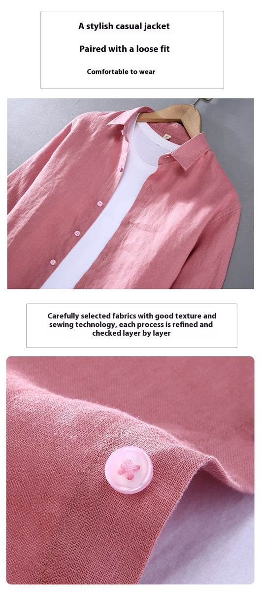 Camisa de Lino Puro para Hombre - Estilo Versátil Moderno - Image 27