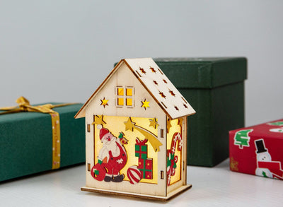 Cabaña Navideña Luminosa de Madera con Decoraciones Coloridas - Image 18