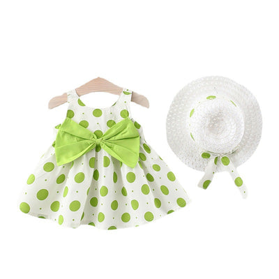 Conjunto Infantil Coreano con Lunares: Top Tirantes y Falda - Image 3