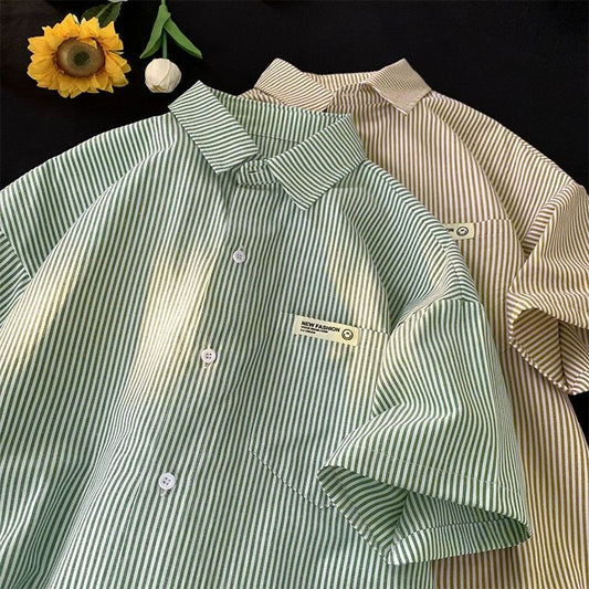 Camisa Casual Holgada Talla Grande Media Manga
