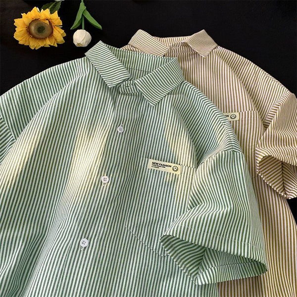 Camisa Casual Holgada Talla Grande Media Manga
