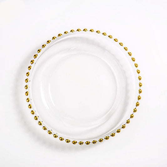 Plato de Presentación Redondo con Borde Dorado - Image 2