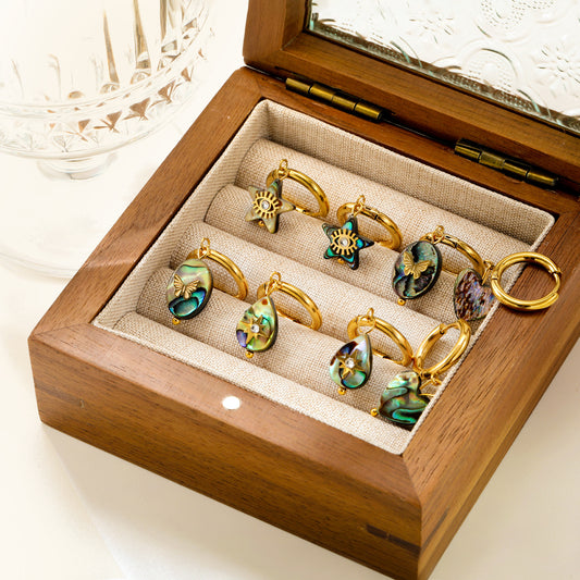 Aretes de Concha Nácar Lujo Creativo - Elegancia y Temperamento
