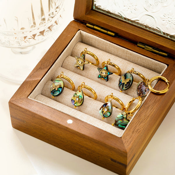 Aretes de Concha Nácar Lujo Creativo - Elegancia y Temperamento