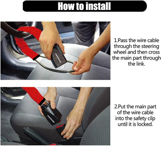 Candado Antirrobo de Acero para Volante con Cable de Seguridad - Image 10