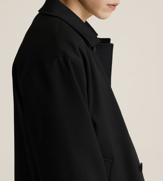 Abrigo Ejecutivo de Cuello Vuelto con Mezcla de Tela Twill para Hombre - Image 13