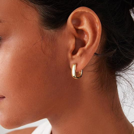 Aretes Ovalados en U de Oro Francés - Estilo Europeo y Americano para Mujer - Image 11