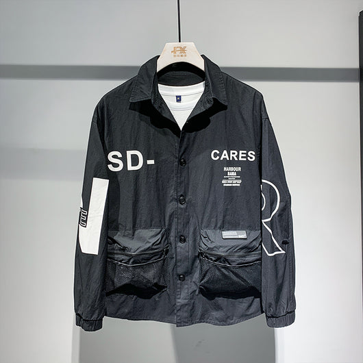 Chaqueta Casual para Hombre Estilo Coreano con Protección Solar y Detalles en Contraste - Image 9