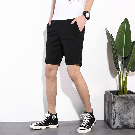 Shorts Casuales de Algodón para Hombre - Colores Sólidos - Image 10