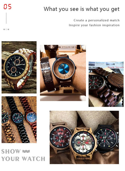 Reloj Deportivo de Madera Multifuncional con Movimiento de Cuarzo - Image 10