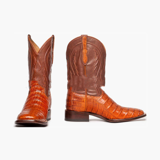 Botas Puntiagudas para Hombre con Costura Ribeteada y Bordado Escocés