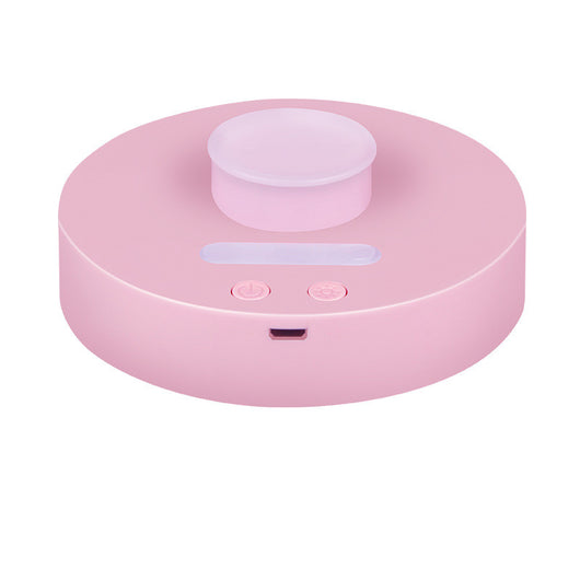 White round portable USB humidifier with a night light, single fog outlet, and two control buttons. - Image 6