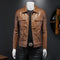 Chaqueta de Cuero PU para Motociclista con Solapa - Estilo Masculino