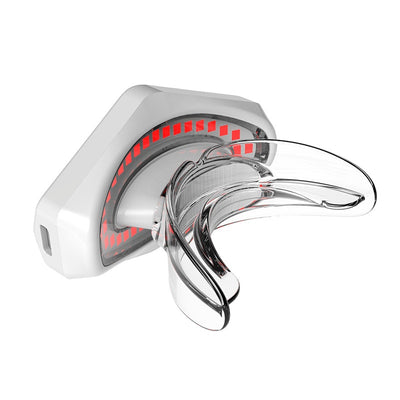 White and clear plastic beauty lip care instrument with red light elements for at-home lip treatment. - Image 6