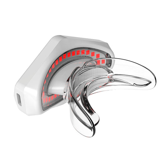 White and clear plastic beauty lip care instrument with red light elements for at-home lip treatment. - Image 6