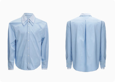Camisa de Hombre con Parches Contrastantes y Rayas - Image 4