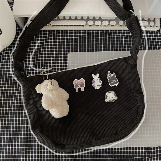 Bolsa Retro Vintage con Diseño de Dumpling - Bandolera de Pana con Asa Única - Image 24