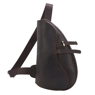 Bolsa de Pecho Retro en Cuero - Mochila Cruzada para Deportes y Viajes