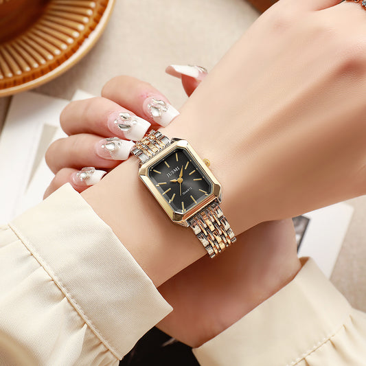 Reloj de Cuarzo Personalizado Elegante con Esfera Estilo Meridiano y Correa de Acero
