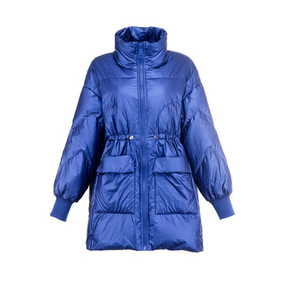 Chaqueta de Plumas de Pato Blanca Suelta con Brillo - Image 3