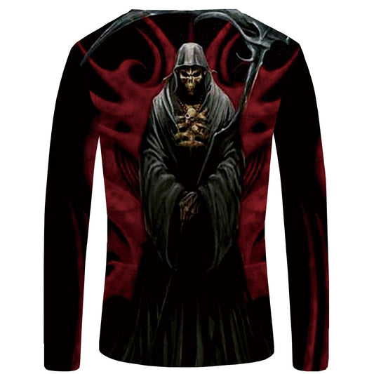 Playera Manga Larga Cuello Redondo con Impresión 3D Digital para Hombre