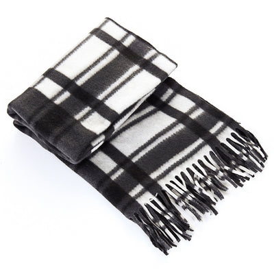 Bufanda Térmica Escocesa Negra y Blanca Talla Grande para Hombre y Mujer - Image 11