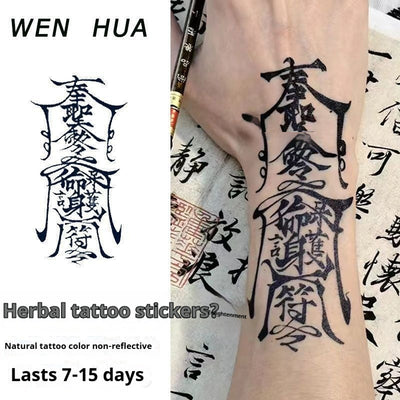 Tatuaje Temporal de Hierbas Medicinales con Símbolos Rúnicos - Image 6