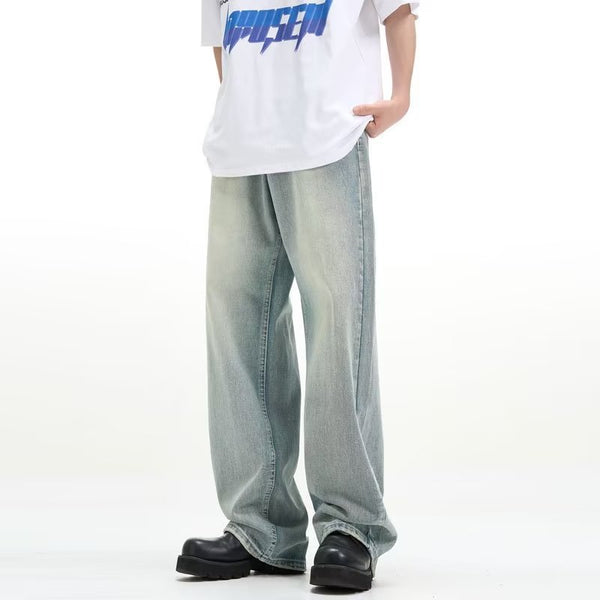 Pantalón Retro Holgado Casual Azul