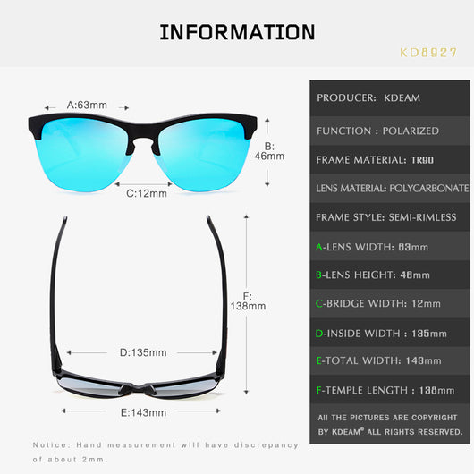 Gafas de Sol Polarizadas Media Montura TR90 para Hombre Estilo Europeo - Image 4