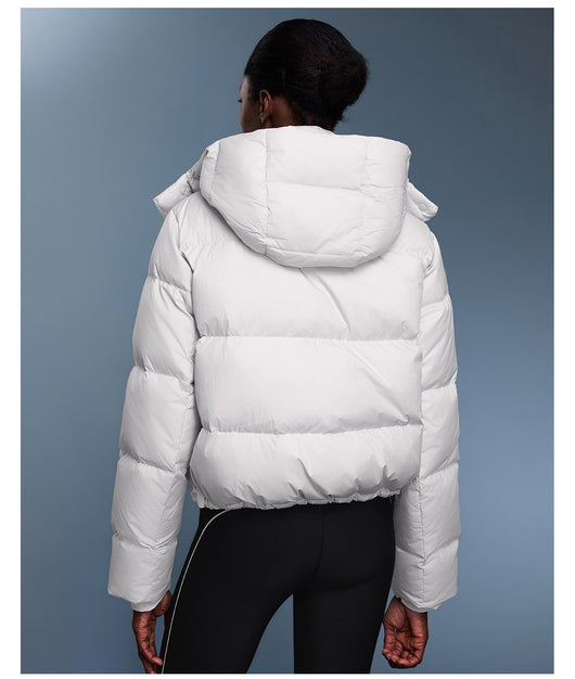 Abrigo de Plumas de Pato Blanco Desmontable con Capucha para Mujer - Invierno Cálido y Elegante - Image 12