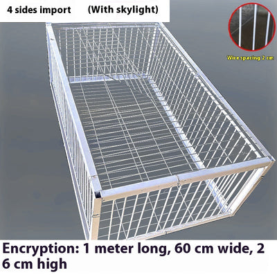 White wire pigeon cage with two side entrances and a skylight, measuring 60x40x26 cm with 2cm wire spacing. - Image 21