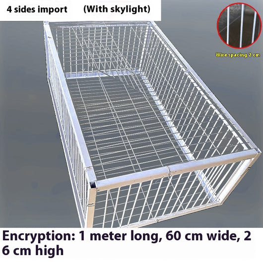 White wire pigeon cage with two side entrances and a skylight, measuring 60x40x26 cm with 2cm wire spacing. - Image 21