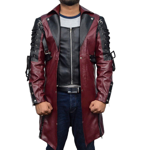 Abrigo de Cuero Medieval Punk Goth para Tallas Grandes - Disfraz Halloween