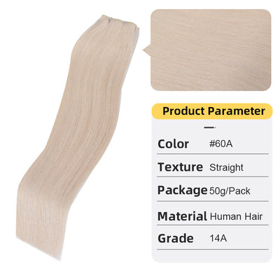 Extensión de Cabello Tejido a Mano Segunda Generación - Cabello Natural Blanco - Image 11