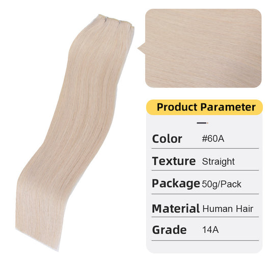 Extensión de Cabello Tejido a Mano Segunda Generación - Cabello Natural Blanco - Image 11